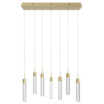 The Original Glacier 7-Light 47''W LED Chandelier in Brushed Brass/Bubbled Crystals (4450|HF1900-7-GL-BB)