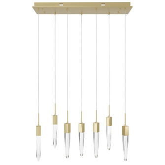 Aspen 7-Light 47''W LED Chandelier in Brushed Brass/Clear Crystals (4450|HF1900-7-AP-BB-C)