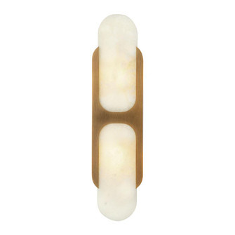 Odin 17-in Vintage Brass/Alabaster Socket Wall Vanity (7713|WV357217VBAR)