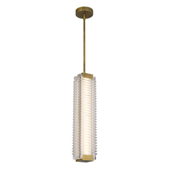 Alai 24-in Vintage Brass/Ribbed Glass Dimmable LED Pendant (7713|PD374624VBCR-UNV)
