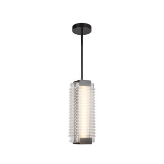 Alai 16-in Urban Bronze/Ribbed Glass LED Pendant (7713|PD374316UBCR-UNV)