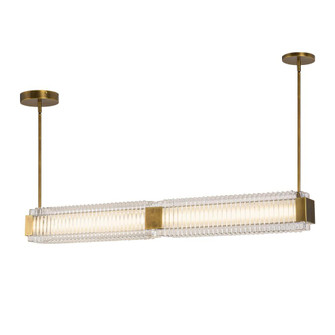 Alai 47-in Vintage Brass/Ribbed Glass Dimmable LED Linear Pendant (7713|LP374247VBCR-UNV)