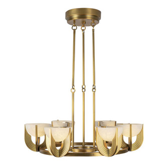 Colette 27-in Vintage Brass/Alabaster LED Chandelier (7713|CH362627VBAR-UNV)
