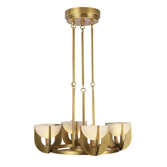 Colette 22-in Alabaster Dimmable LED Chandelier with Vintage Brass Finish (7713|CH362423VBAR-UNV)