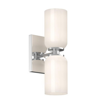 Nola 12-in Chrome/Glossy Opal Glass Socket Damp-Rated Wall Sconce (461|WS57712-CH/GO)