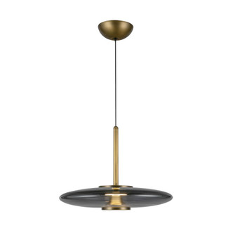 Kyoto 17-in Vintage Brass/Smoked Glass Dimmable LED Pendant (461|PD37018-VB/SM-3WCCT-UNV)