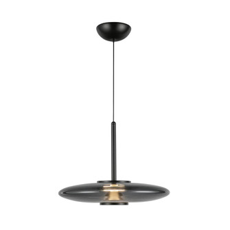 Kyoto 17-in Black/Smoked Glass Dimmable LED Pendant (461|PD37018-BK/SM-3WCCT-UNV)
