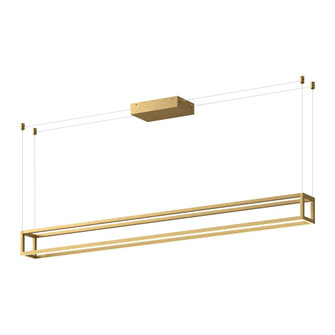 Plaza 60-in Brushed Gold Dimmable LED Linear Pendant (461|LP45560-BG-UNV)