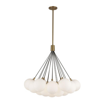 Bolla 28-in Brushed Gold/Opal Glass Dimmable LED Chandelier (461|CH3128-BG/OP)