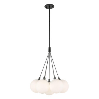 Bolla 16-in Black/Opal Glass LED Chandelier (461|CH3117-BK/OP)