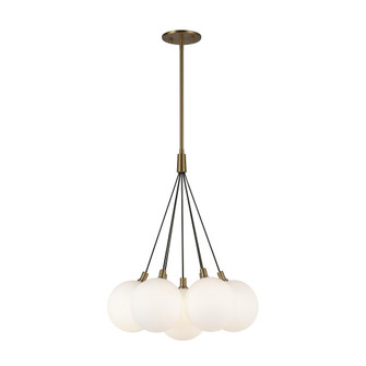 Bolla 16-in Brushed Gold/Opal Glass Dimmable LED Chandelier (461|CH3117-BG/OP)