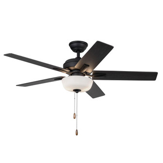 Erikson 52-in Matte Black Pull Chain Ceiling Fan with Bulbs (461|CF78752-MB-LKP)