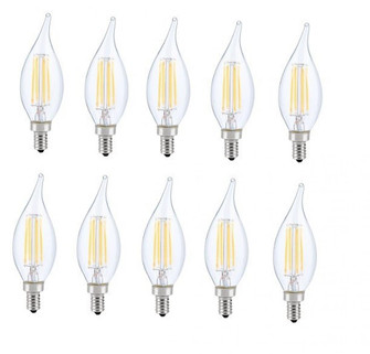 LED E12 Candelabra, Flame Tip, 5000k, 300 Degree, Cri80, Es, Ul, 6w, 40w Equivalent, 15000hrs, Lm480 (758|E12LED126-10PK)