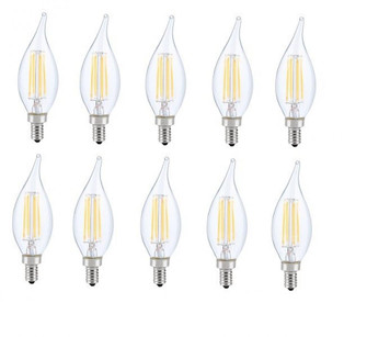 LED E12 CANDELABRA, FLAME TIP, 3000K, 300 degree, CRI80, ES, UL, 6W, 40W EQUIVALENT, 15000HRS (758|E12LED116-10PK)