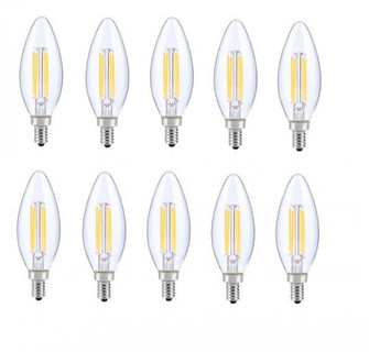 LED E12 CANDELABRA, BLUNT TIP, 2700K, 300 degree, CRI80, ES, UL, 6W, 40W EQUIVALENT, 15000HRS (758|E12LED105-10PK)