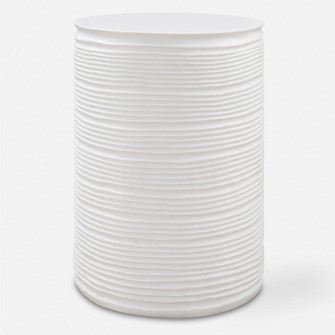 Uttermost Borderline White Drum Table (85|24117)