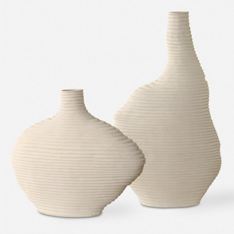 Uttermost Duostacked Matte White Vases Set/2 (85|18140)