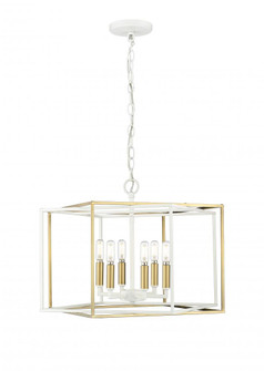 Lowe 6-Light Pendant Light Matte White/Vintage Brass (670|22609-MW/VB)