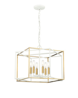 Lowe 6-Light Pendant Light Matte White/Vintage Brass (670|22609-MW/VB)