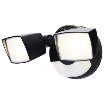 LED Security Light with Nightlight; PIR Sensor; Dual Head; Field Selectable; Black Finish (81|65/998)