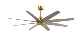 Ariella - Eight Blade Ceiling Fan - Brushed Brass Finish - Gray Ash Tone Blades (230|AN-BRBR-GA-64)