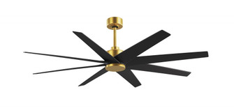 Ariella - Eight Blade Ceiling Fan - Brushed Brass Finish - Matte Black Blades (230|AN-BRBR-BK-64)