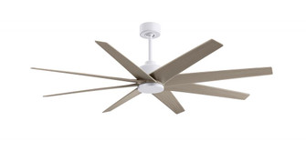 Ariella - Eight Blade Ceiling Fan - Matte White Finish - Gray Ash Tone Blades (230|AN-MWH-GA-64)
