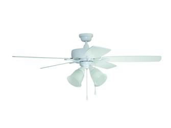 Twist N Click 52'' 5-Blade Ceiling Fan in White w/ White/Washed Oak Blades (4-Light) (20|TCE52W5C4-C)