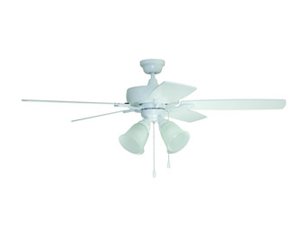 Twist N Click 52'' 5-Blade Ceiling Fan in White w/ White/Washed Oak Blades (4-Light); Integrated  (20|TCE52W5C4-C)