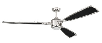 Viva 72'' 3-Blade Ceiling Fan in Polished Nickel w/ Flat Black Fabric Texture ABS Blades; Light K (20|VIA72PLN3)