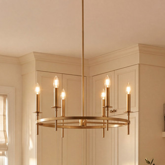 6-Light Chandelier in Natural Brass (8483|M100140NB)
