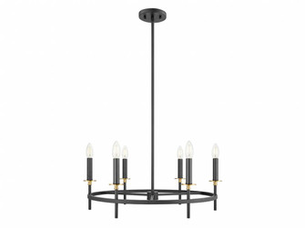 6-Light Chandelier in Matte Black and Natural Brass (8483|M100140MBKNB)