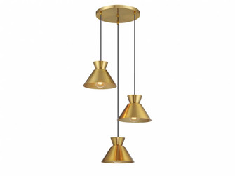 3-Light Multi-Point Chandelier in Natural Brass (8483|M100139NB)
