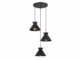 3-Light Multi-Point Chandelier in Matte Black (8483|M100139MBK)