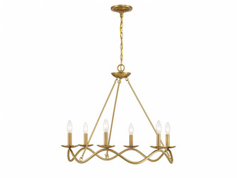 6-Light Chandelier in Natural Brass (8483|M100137NB)
