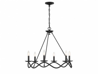 6-Light Chandelier in Matte Black (8483|M100137MBK)
