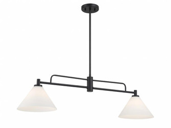 2-Light Linear Chandelier in Matte Black (8483|M100136MBK)