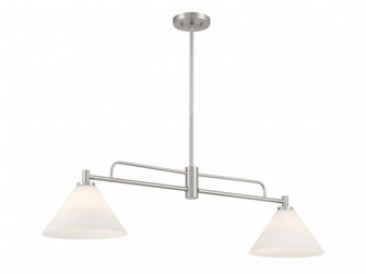 2-Light Linear Chandelier in Brushed Nickel (8483|M100136BN)