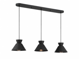 3-Light Linear Chandelier in Matte Black (8483|M100134MBK)
