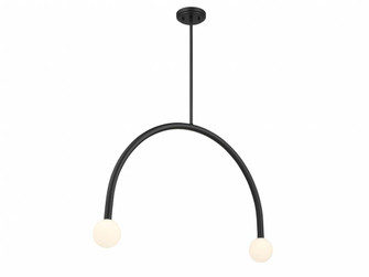 2-Light Chandelier in Matte Black (8483|M100132MBK)