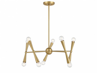 10-Light Chandelier in Natural Brass (8483|M100128NB)