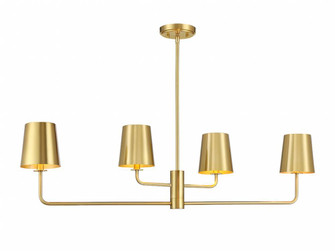 4-Light Linear Chandelier in Natural Brass (8483|M100127NB)