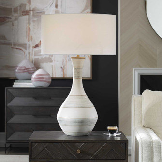 Uttermost Potter Striped Ivory Blue Table Lamp (85|30381-1)