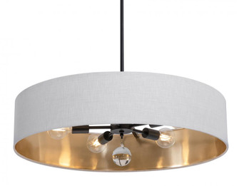 Celine Pendant 30'' Medium Base BK - WHGD shade (1|CLNP30MBBK-WHGD)