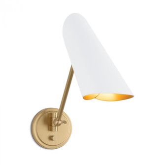 Regina Andrew Vest Single Arm Sconce (White and Natural Brass) (5533|15-1249WTNB)