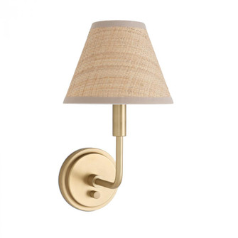 Regina Andrew Polly Sconce Single (Natural Brass with Rattan Shade) (5533|15-1241NB-RAT)