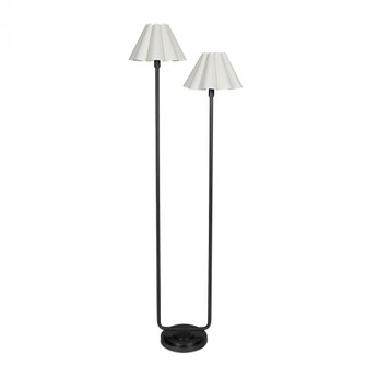 Regina Andrew Polly Floor Lamp (Blackened Brass with Linen Scalloped Shade) (5533|14-1066BB-WT)