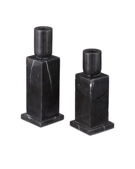 Lithos Black Candle Holder Set of 2 (92|1200-0952)