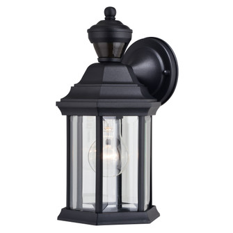 Auburn Aluminum 6.25-in. W 1 Light Black Motion Sensor Dusk to Dawn Outdoor Wall Lantern Clear Glass (51|T0731)