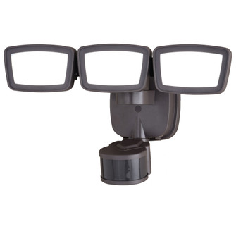 Bronze Integrated LED Motion Sensor Dusk to Dawn 3-Head Outdoor Security Flood Light - 240 Degree -  (51|T0703)